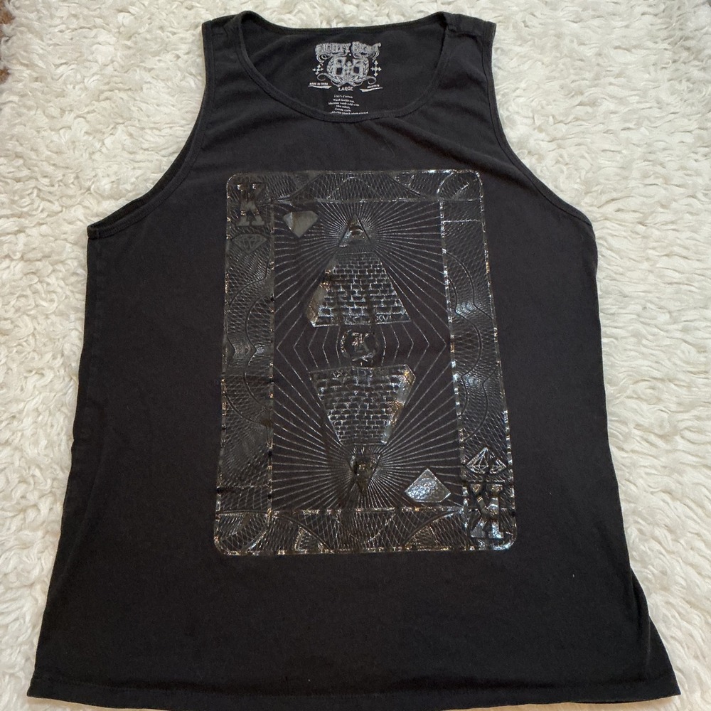 Eighty‎ Eight Black Graphic Tank Top Men's Large Pyramids All Seeing Eye